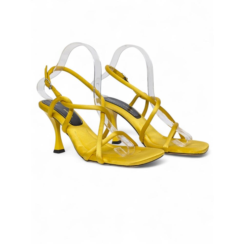 Proenza Schouler Yellow Strappy Heels Square Toe Slingback Y2K Baddie 38 NWOB - Picture 4 of 13